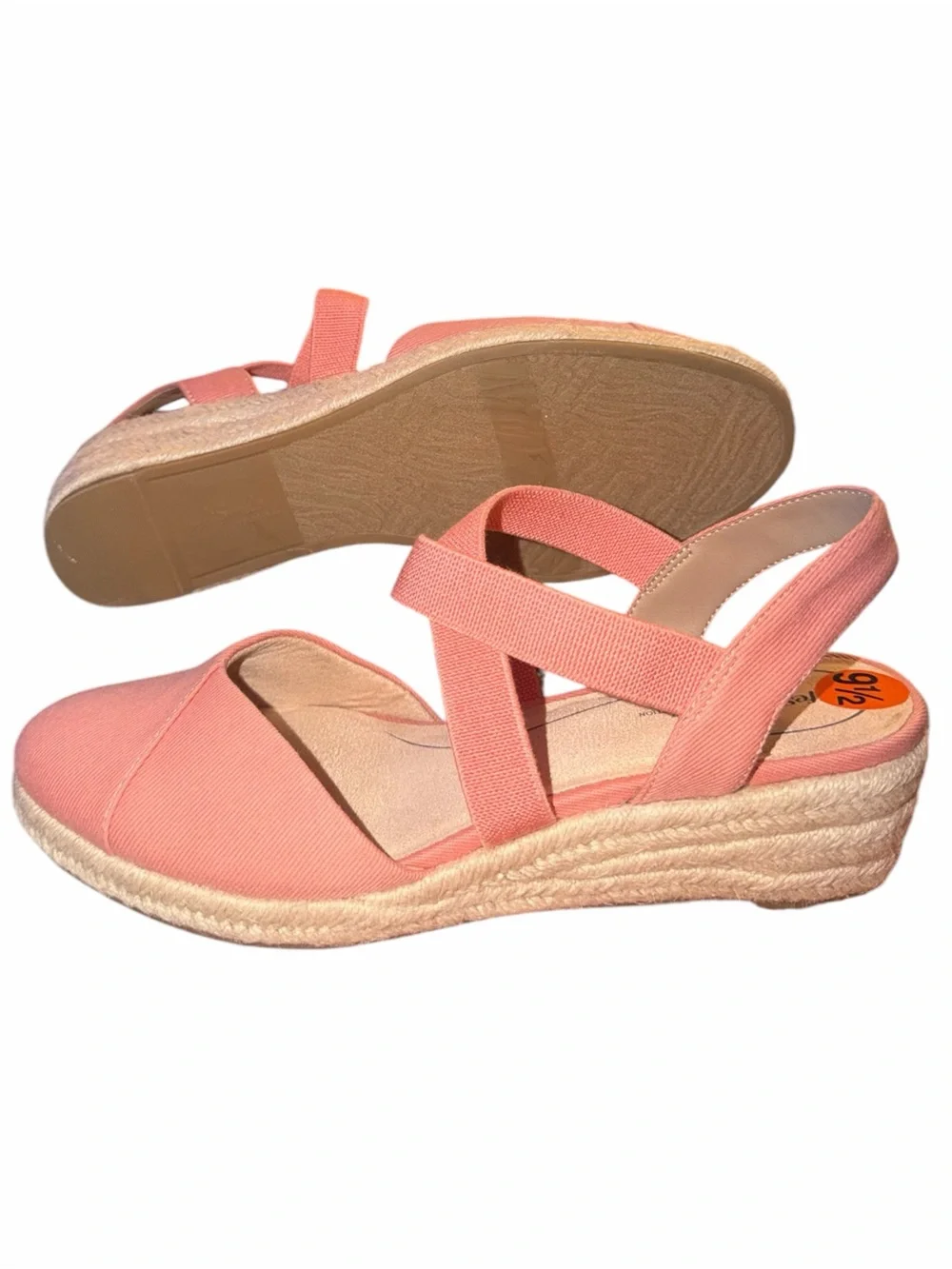 NWOT LifeStride Women's Kimball Wedge Espadrilles Coral Pink